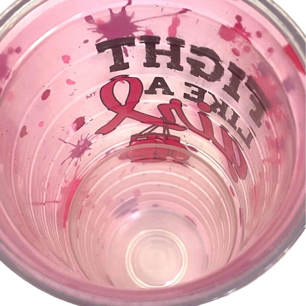 Pink Fight Like A Girl Breast Cancer Tervis Tumbler 24 oz with Pink Lid BPA-Free - Picture 6 of 11